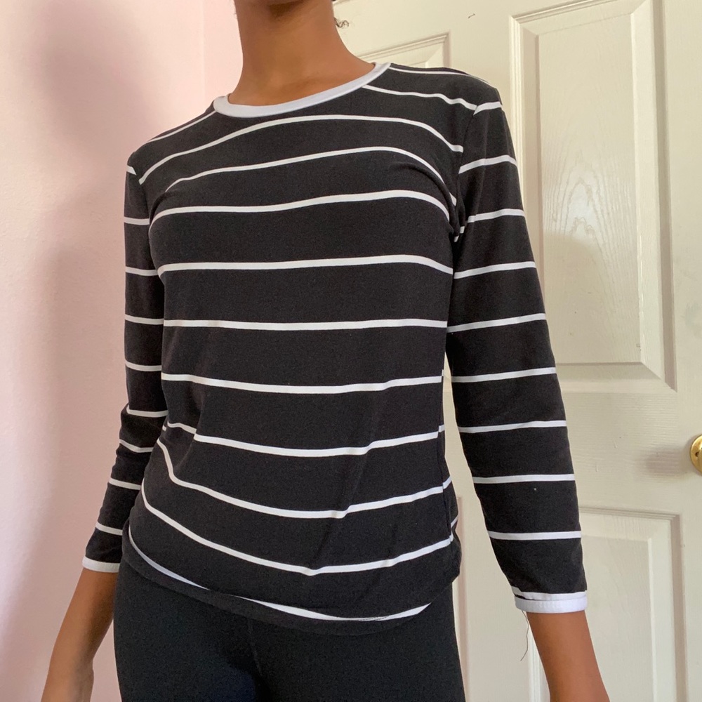 Black and White Striped Long Sleeve
